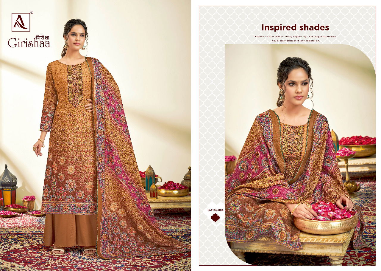 Alok Girishaa Exclusive Winter Wear Pashmina Wholesale Dress Material